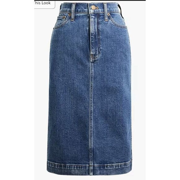 J.Crew Denim Midi Skirt in Cape Blue Wash Size 10 - Picture 2 of 10